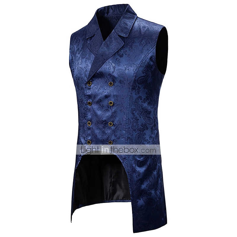 Weihnachten Vintage Mode Mantel Maskerade Weste Prinz Pestdoktor Edelmann Jacquard Jacquard Herren königlich Steampunk Halloween Karneval Maskerade Veranstaltung / Fest Erwachsene Weste 2025 - $37.99 –P2