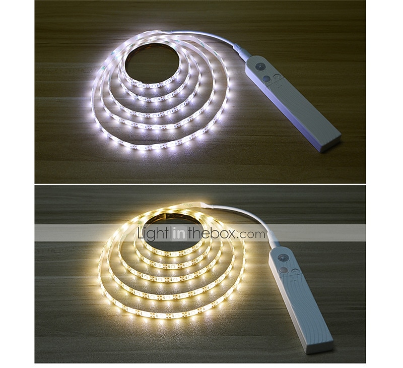 led szalag lámpák vezeték nélküli pir mozgásérzékelő 3m led ágy szekrény éjszakai fény 5v 2835 led szalag aaa akkumulátor energia hajlékony lámpa megvilágítás 2026 - $25.99 –P1