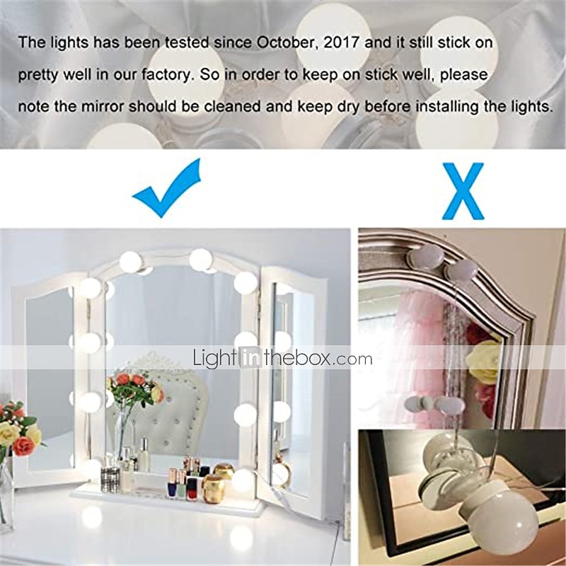 1set LED Makeup Mirror Light Vanity LED Light Bulbs Cosmetic Lighted Make up Mirrors Bulb Bright Lights Wall Lamp for Dressing Table 2025 - $26.99 –P3