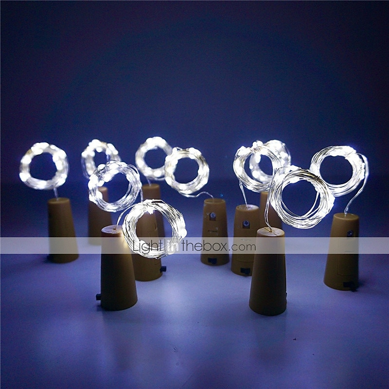 solare bottiglia di vino luci della stringa decorazione di cerimonia nuziale all'aperto 2 m 20 led lucine con sughero impermeabile luce di natale rame ghirlanda patio giardino luci della stringa 10 del 2025 a $11.99 –P3