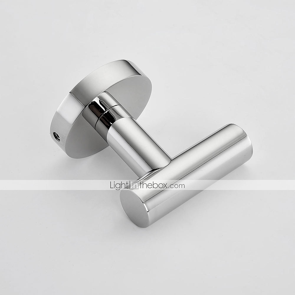 set accessori bagno multifunzione porta accappatoio e bagno asta singola acciaio inox lucidato a specchio argentato 4pz del 2025 a $84.99 –P5
