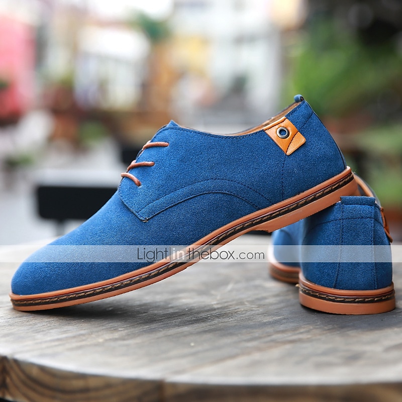 chaussures oxford en daim bleu marine pour hommes – chaussures habillées décontractées à lacets pour les mariages, les affaires et le quotidien de 2025 ? $34.99 –P2