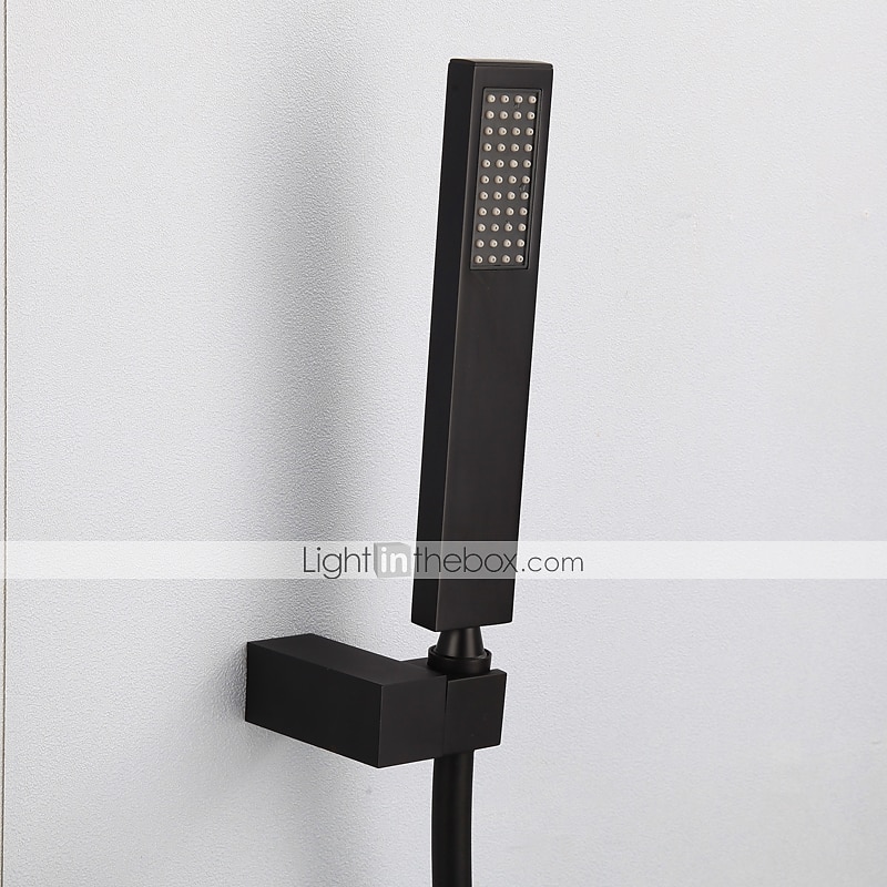 grifo de bañera de cascada montado en la pared, grifo mezclador de ducha de baño generalizado grifo mezclador de llenado de bañera romana de baño grifo mezclador de latón, rociador de 3 orificios con manguera de agua fría y caliente 2025 - $260.29 -P11