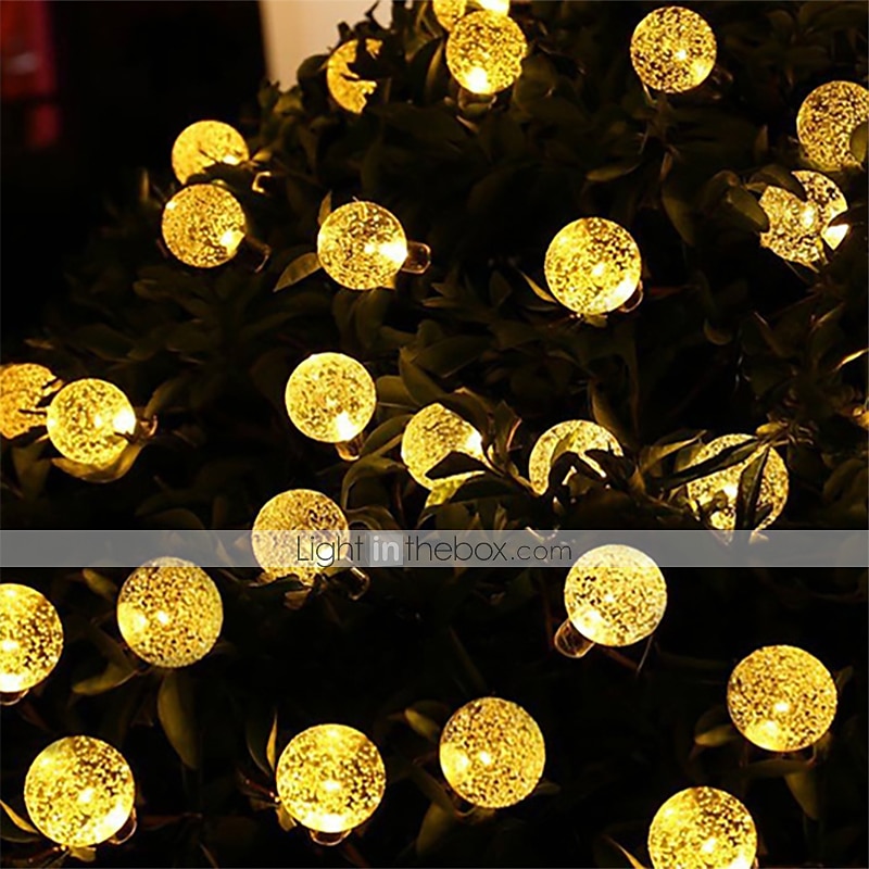 Elegant Wedding Party Reception Solar LED String Lights - 5-30M Crystal Globe, 8 Modes, Waterproof Solar Patio Lights for Garden, Yard, Porch Decor Warm White, Blue, White, RGB 2025 - $20.99 –P4