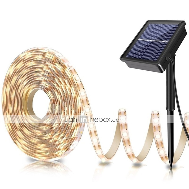 Bandă de lumină solară cu LED-uri pentru grădină 5m 16.4ft rezistent la apă alb cald rgb 2835smd terasa de Crăciun balcon scări pergola decor 8mm 150 led-uri 2025 - $48.99 –P2