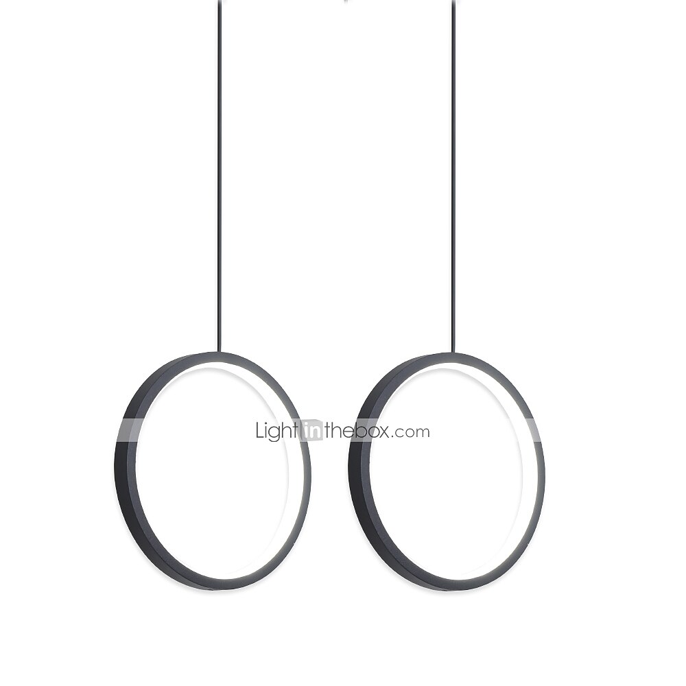 2 pçs 20cm pingente de luz led design círculo luz de cabeceira acabamentos pintados de alumínio moldura branca preta para entrada do quarto sala de jantar moderna 110-120v 220-240v 10w de 2025 por $53.99 –P7