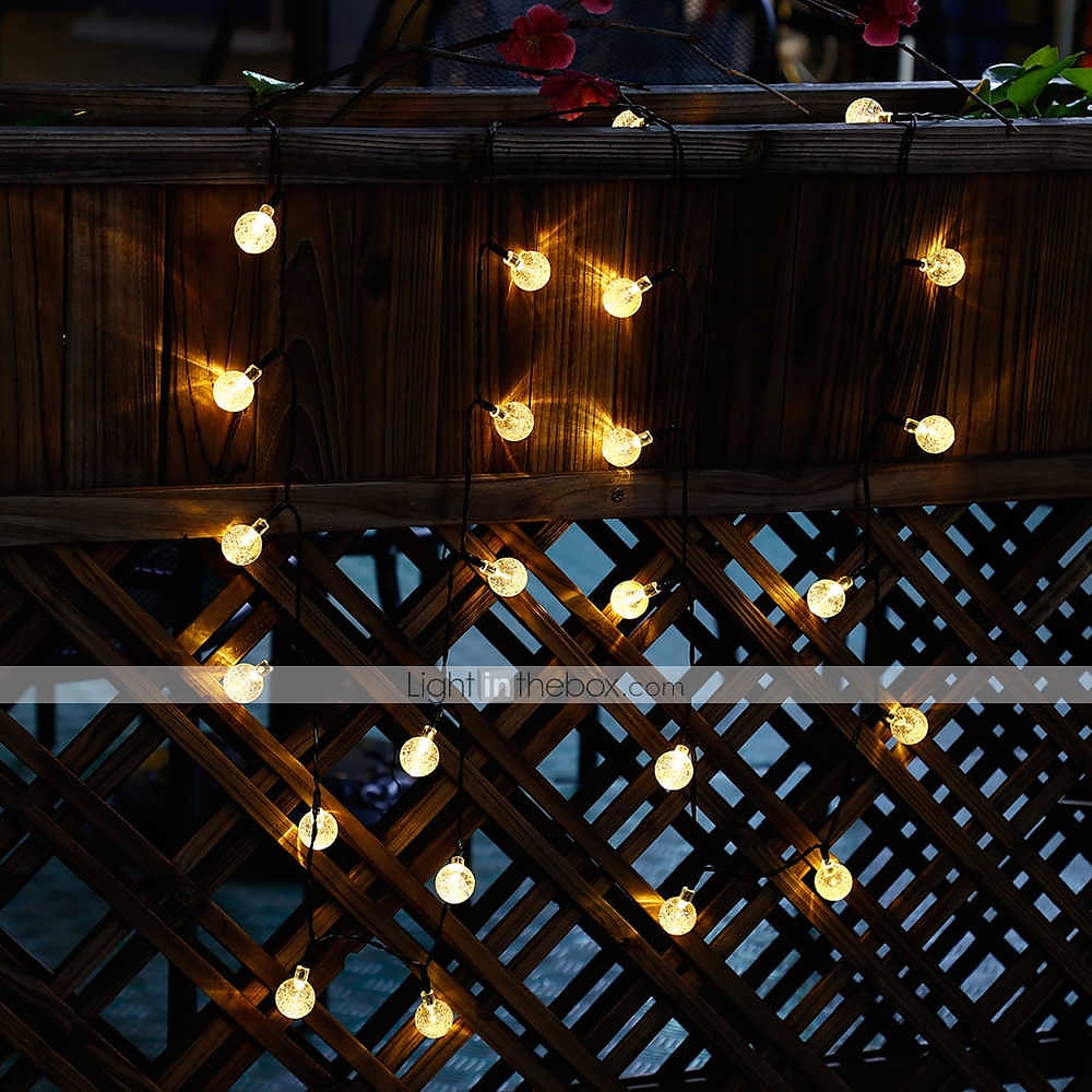 Elegant Wedding Party Reception Solar LED String Lights - 5-30M Crystal Globe, 8 Modes, Waterproof Solar Patio Lights for Garden, Yard, Porch Decor Warm White, Blue, White, RGB 2025 - $20.99 –P5