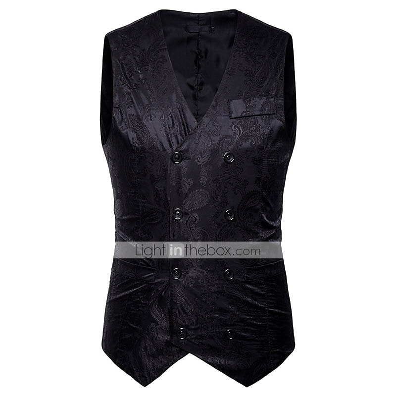 Vintage Gothic Royal Style Masquerade Vest Waistcoat Plague Doctor Jacquard Jacquard Men's Christmas Halloween Carnival Event / Party Carnival of Venice Adults' Vest 2025 - $37.99 –P13