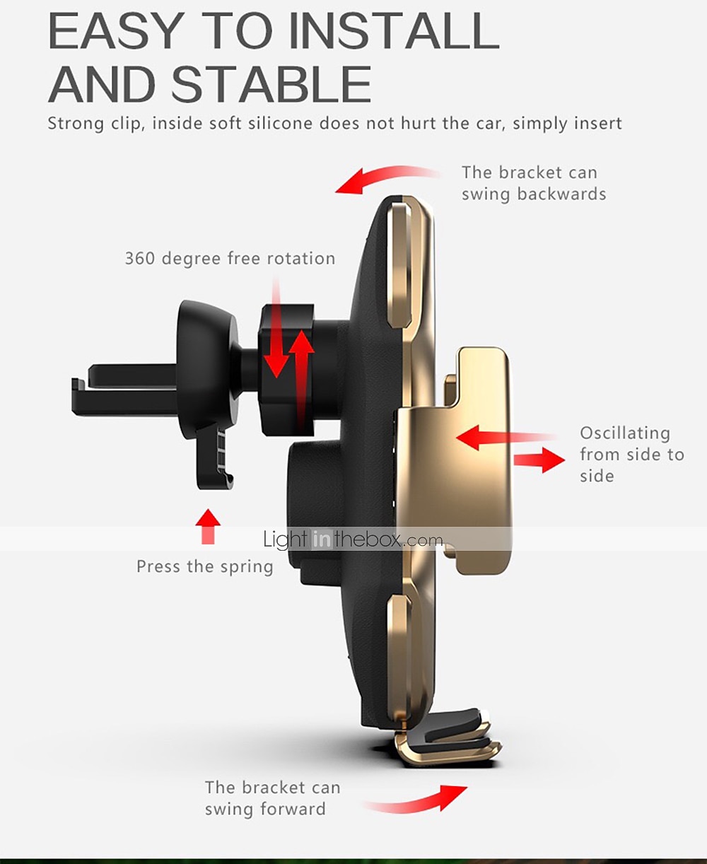 Smart Sensor Car Phone Holder Fast Charging Wireless Chargers Infrared Sensor Automati Clamping Fast Charging Phone Holder Mount Car Charger For iPhone Huawei Samsung 2025 - $36.99 –P8
