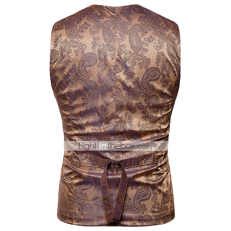 Vintage Gothic Royal Style Masquerade Vest Waistcoat Plague Doctor Jacquard Jacquard Men's Christmas Halloween Carnival Event / Party Carnival of Venice Adults' Vest 2025 - $37.99 –P12