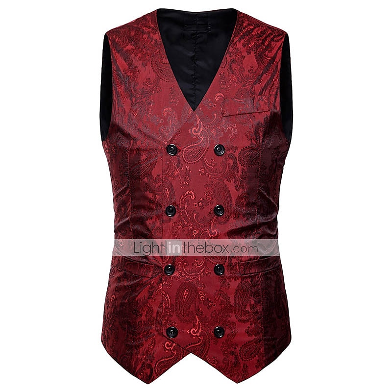 Vintage Gothic Royal Style Masquerade Vest Waistcoat Plague Doctor Jacquard Jacquard Men's Christmas Halloween Carnival Event / Party Carnival of Venice Adults' Vest 2025 - $37.99 –P4