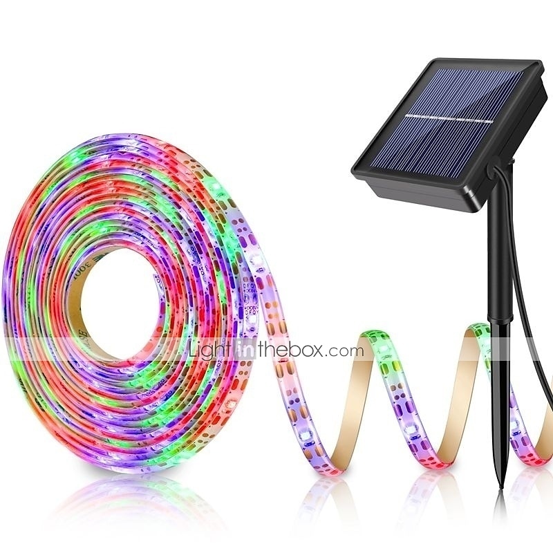Bandă de lumină solară cu LED-uri pentru grădină 5m 16.4ft rezistent la apă alb cald rgb 2835smd terasa de Crăciun balcon scări pergola decor 8mm 150 led-uri 2025 - $48.99 –P1