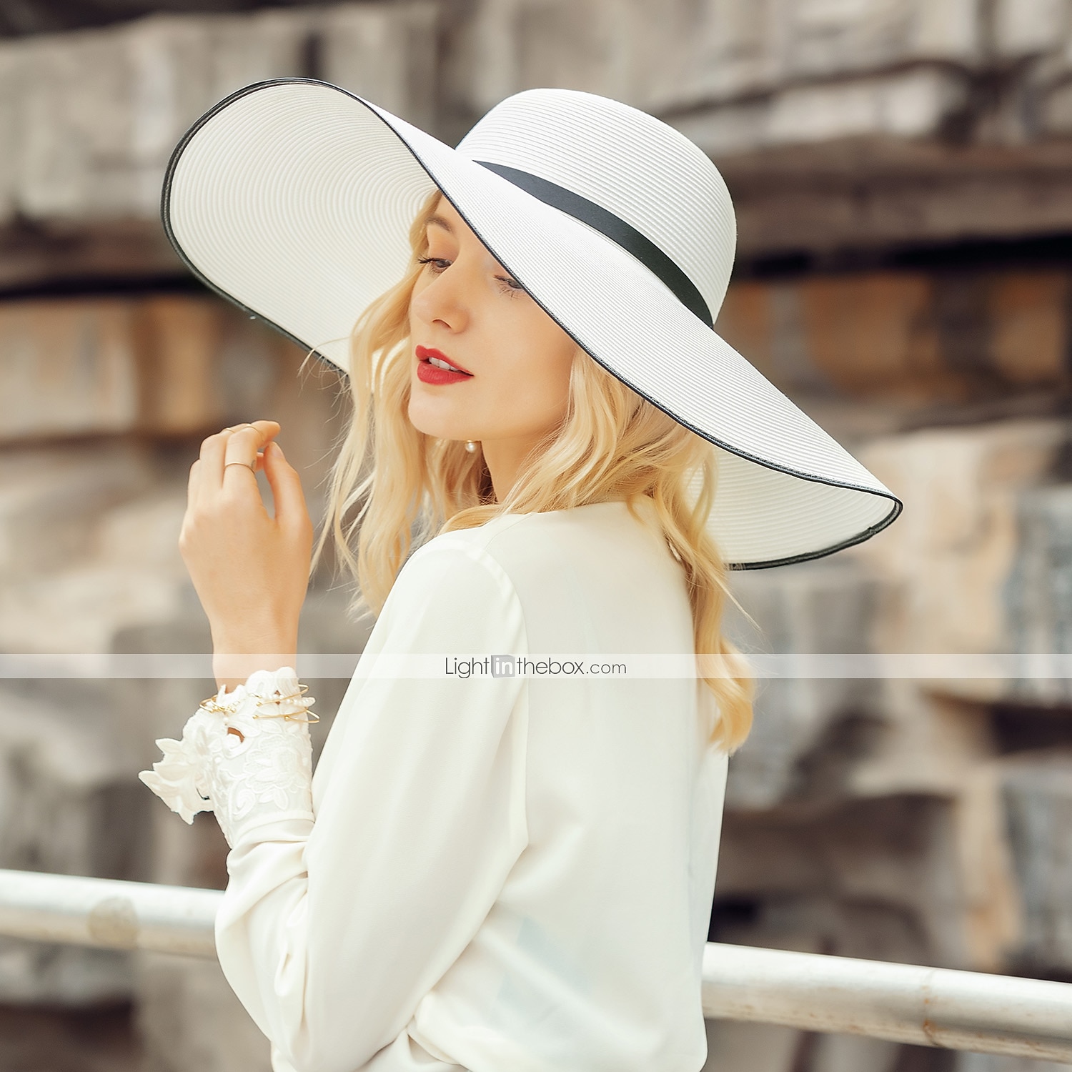 Polyesterové klobouky s pleteným popruhem 1KS svatební  Melbourne Cup čelenka oblékněte se ohromit klobouky dostihový den šaty 2025 - $65.99 –P3