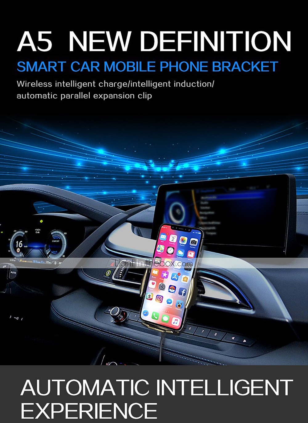 Smart Sensor Car Phone Holder Fast Charging Wireless Chargers Infrared Sensor Automati Clamping Fast Charging Phone Holder Mount Car Charger For iPhone Huawei Samsung 2025 - $36.99 –P3