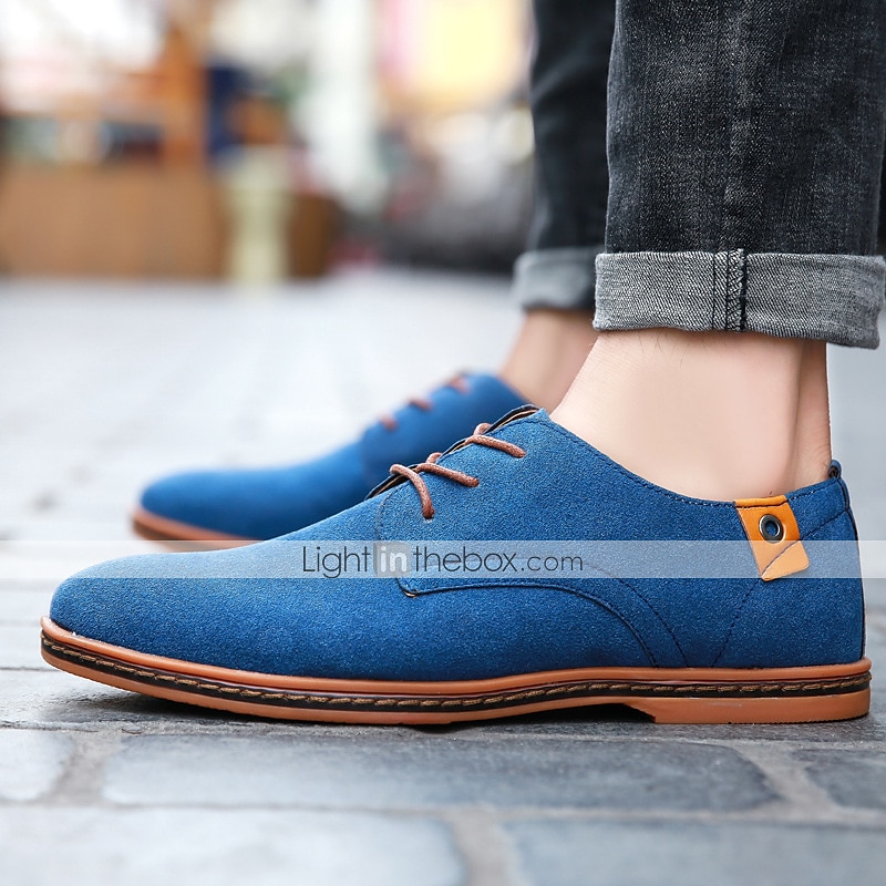 chaussures oxford en daim bleu marine pour hommes – chaussures habillées décontractées à lacets pour les mariages, les affaires et le quotidien de 2025 ? $34.99 –P3