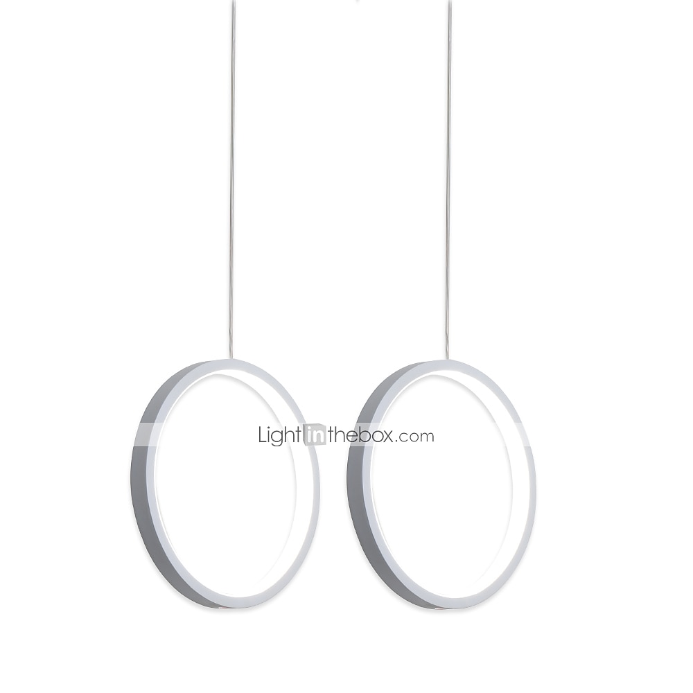 2 pçs 20cm pingente de luz led design círculo luz de cabeceira acabamentos pintados de alumínio moldura branca preta para entrada do quarto sala de jantar moderna 110-120v 220-240v 10w de 2025 por $53.99 –P6