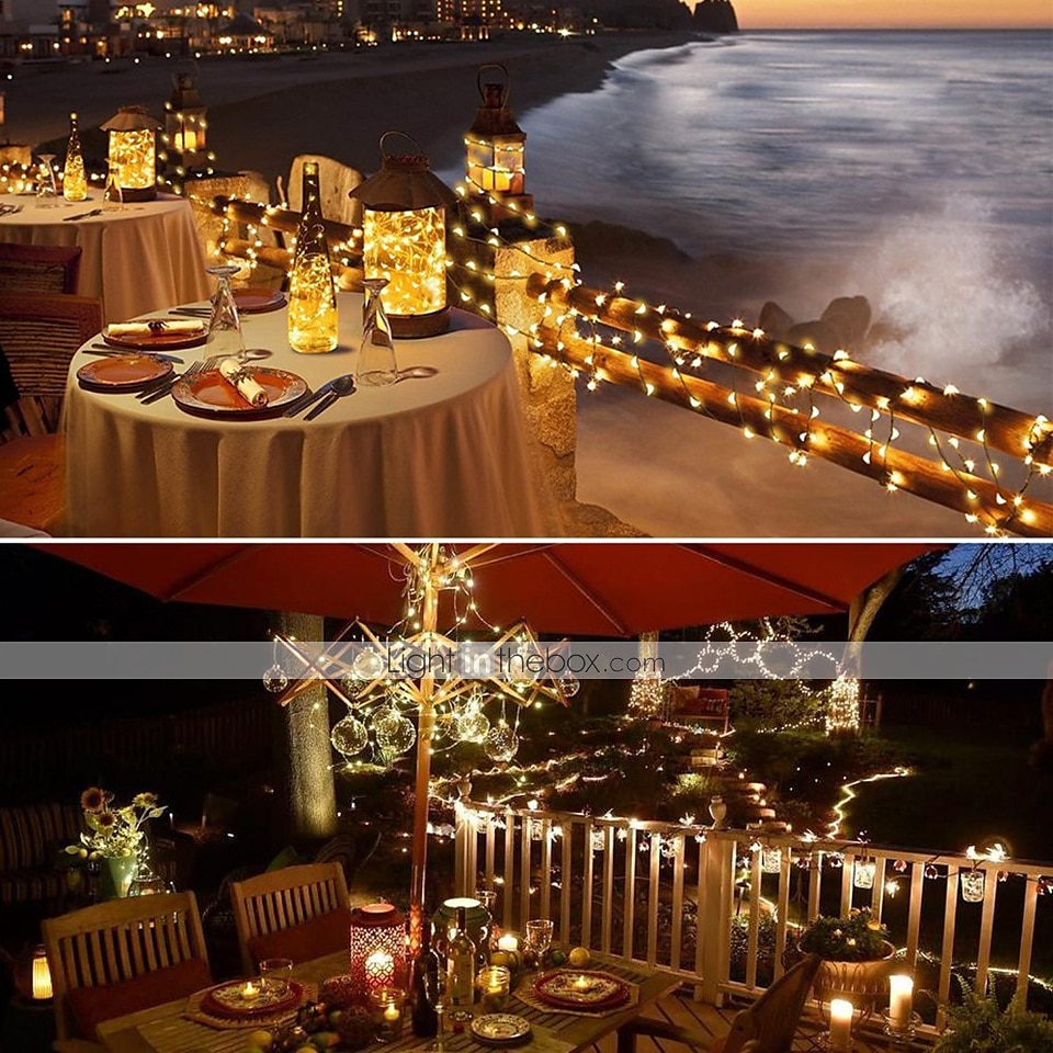 Guirlande lumineuse solaire élégante de 20 m avec 200 LED pour réception de mariage - étanche, 8 modes, guirlande lumineuse d'extérieur pour décoration de jardin et de vacances de 2025 ? $16.49 –P2