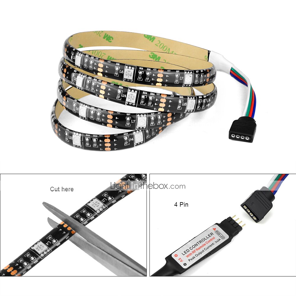 1set LED Light Strips RGB Tiktok Lights USB DC 5V 5050 RGB Mini 3Key Remote Flexible Light IP65 1m TV Background Lighting Ribbon Tape 2025 - $18.99 –P6