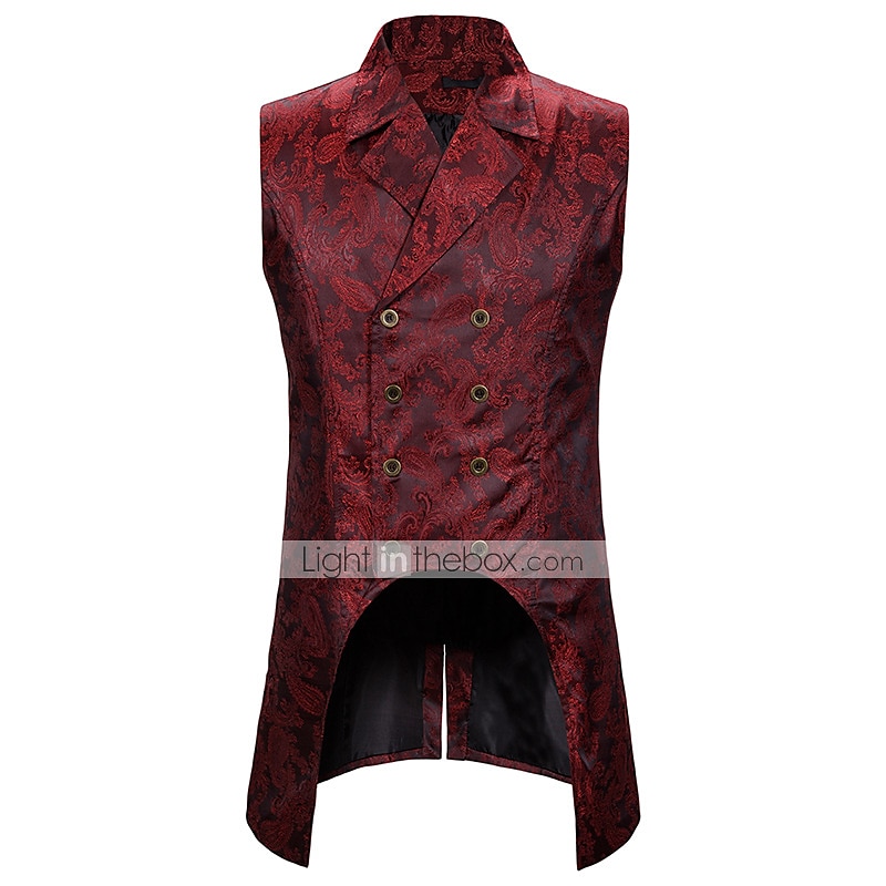 Weihnachten Vintage Mode Mantel Maskerade Weste Prinz Pestdoktor Edelmann Jacquard Jacquard Herren königlich Steampunk Halloween Karneval Maskerade Veranstaltung / Fest Erwachsene Weste 2025 - $37.99 –P7