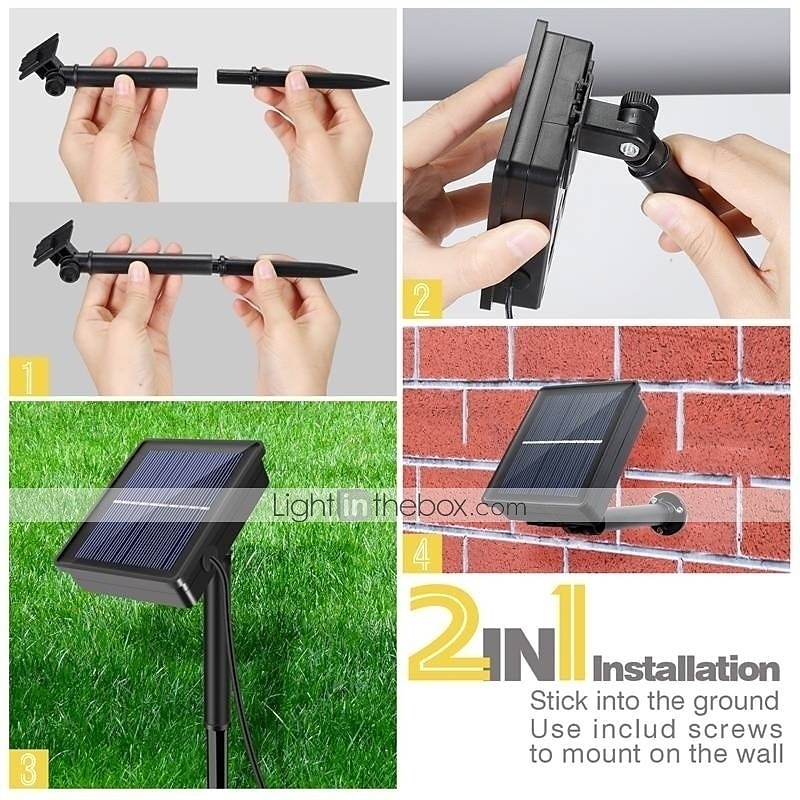 Outdoor Solar Led Strip Light Garden String Light 5M 16.4ft Waterproof Warm White RGB 2835SMD Christmas Terrace Balcony Stairs Pergola Decor 8mm 150 LEDs 2025 - $48.99 –P8