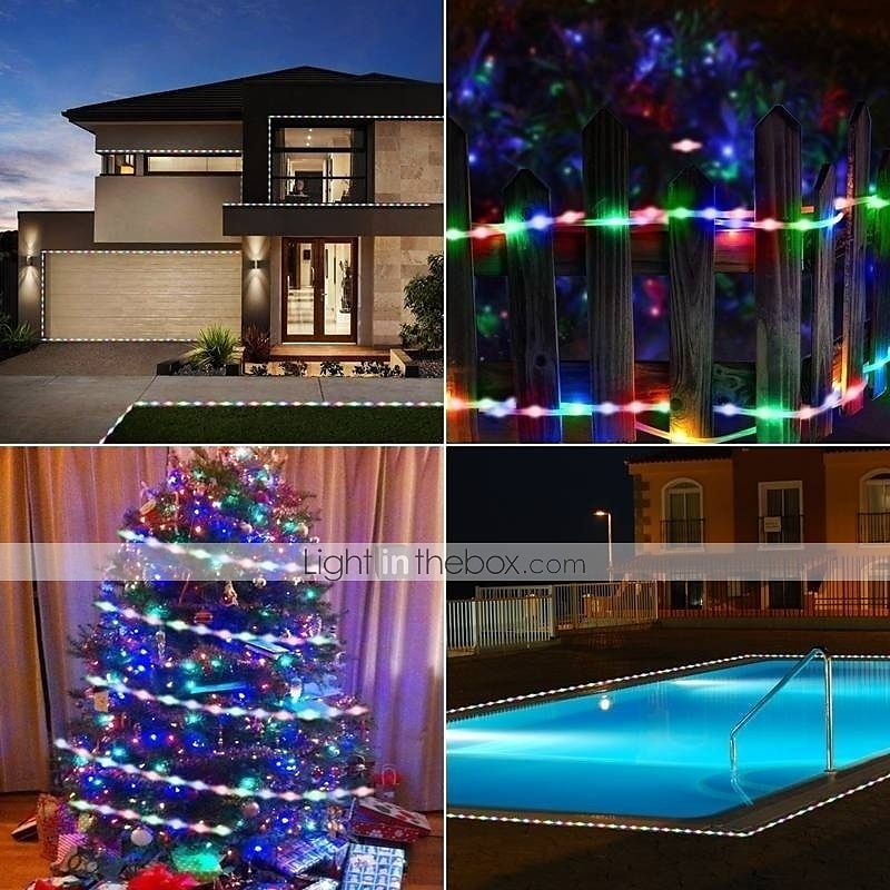 Bandă de lumină solară cu LED-uri pentru grădină 5m 16.4ft rezistent la apă alb cald rgb 2835smd terasa de Crăciun balcon scări pergola decor 8mm 150 led-uri 2025 - $48.99 –P4