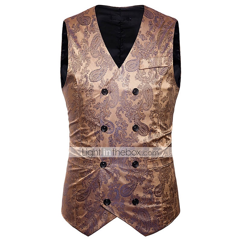 Vintage Gothic Royal Style Masquerade Vest Waistcoat Plague Doctor Jacquard Jacquard Men's Christmas Halloween Carnival Event / Party Carnival of Venice Adults' Vest 2025 - $37.99 –P10