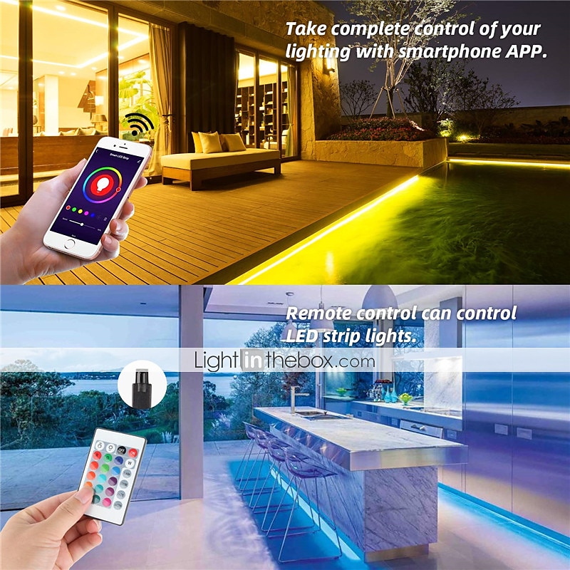 App Intelligent Control Bluetooth Mesh Smart Led Lights Strip 1M 2M 3M 4M 5M 5050 RGB SMD 30 LEDs Per Meters with IR 24 Key Controller USB Port DC5V 2025 - $10.49 –P3