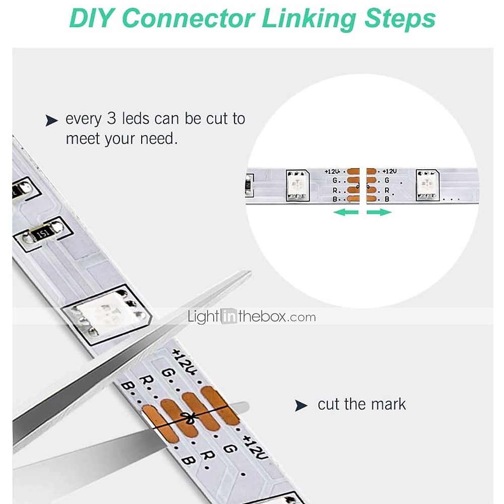 LED Strip Lights 5 Meters Waterproof Flexible LED Light Strips 90x5050 RGB SMD LEDs IR 44 Key Controller with Installation Package and 12V Adapter Kit 2025 - $13.49 –P8