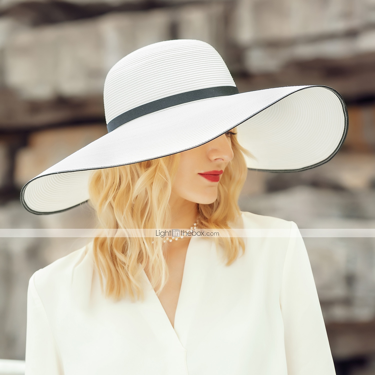 Polyesterové klobouky s pleteným popruhem 1KS svatební  Melbourne Cup čelenka oblékněte se ohromit klobouky dostihový den šaty 2025 - $65.99 –P10