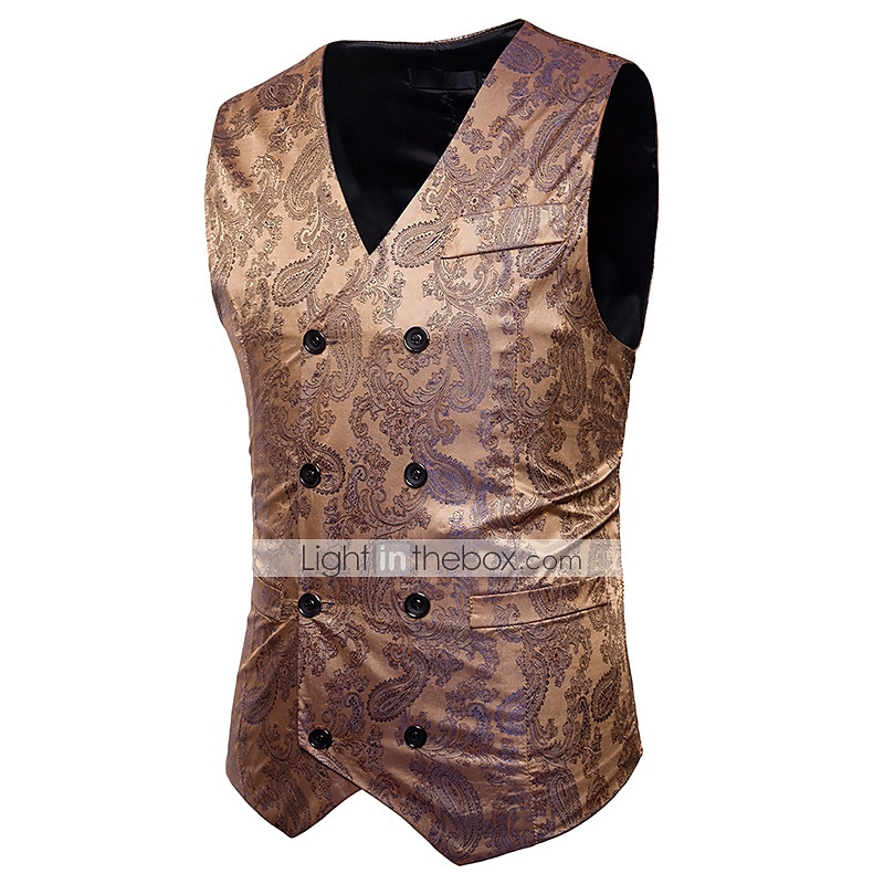 Vintage Gothic Royal Style Masquerade Vest Waistcoat Plague Doctor Jacquard Jacquard Men's Christmas Halloween Carnival Event / Party Carnival of Venice Adults' Vest 2025 - $37.99 –P11