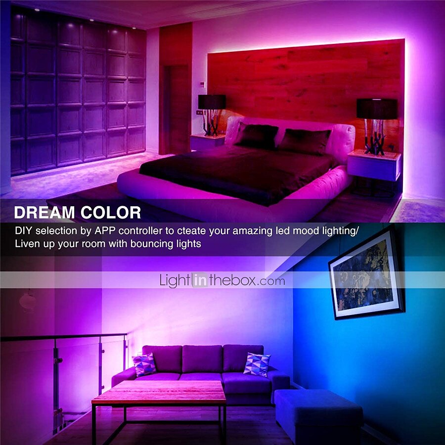 LED Strip Lights Smart Lights 5M 10M Light Sets RGB Tiktok Lights 150 300 LEDs SMD5050 10mm 1Set Mounting Bracket 1 set RGB APP Control Self-adhesive 12V 2025 - $25.99 –P11
