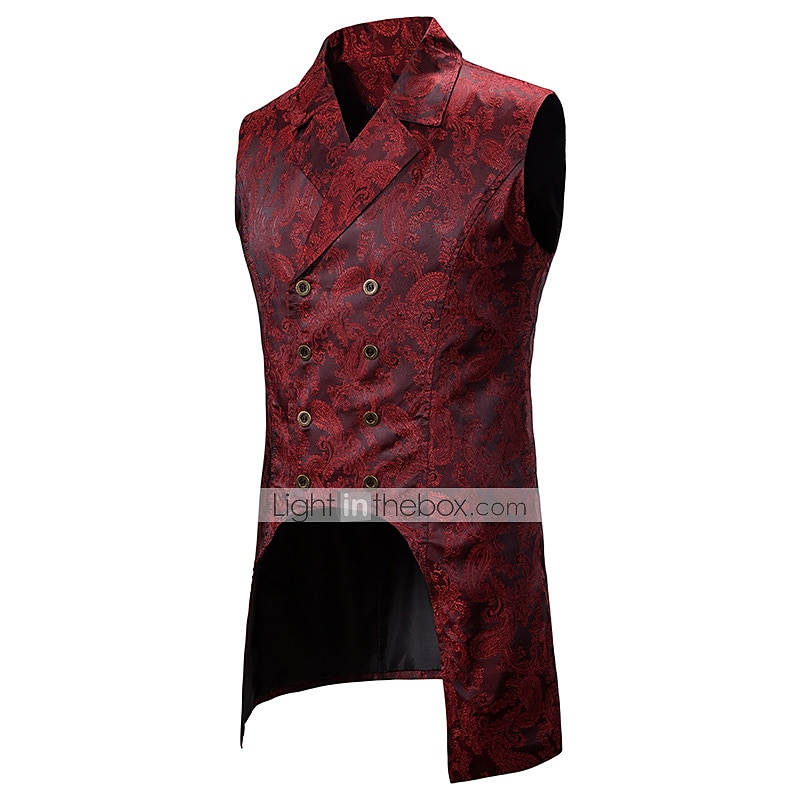 Weihnachten Vintage Mode Mantel Maskerade Weste Prinz Pestdoktor Edelmann Jacquard Jacquard Herren königlich Steampunk Halloween Karneval Maskerade Veranstaltung / Fest Erwachsene Weste 2025 - $37.99 –P8