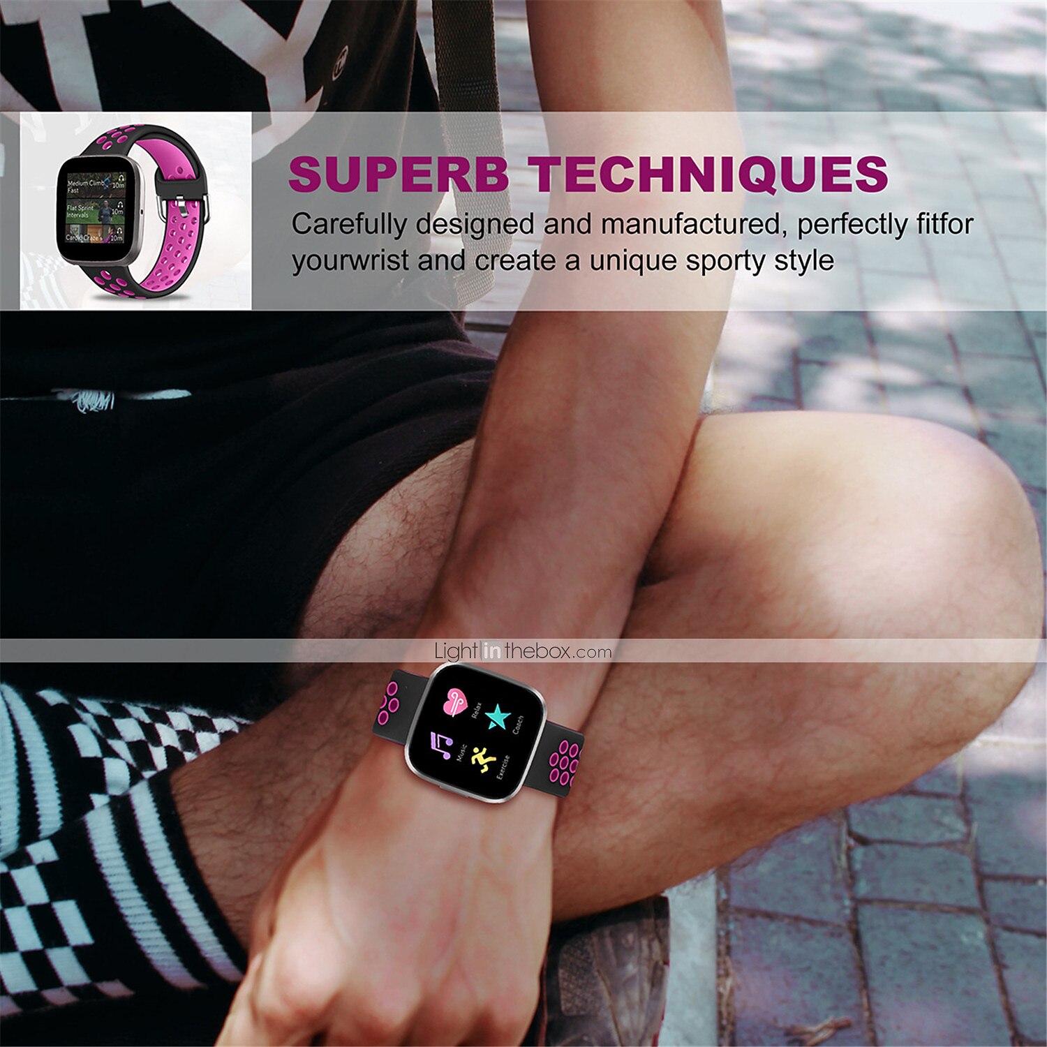 2025年 時計バンド のために Fitbit Versa 2 / Versa Lite / Versa SE / Versa シリコーン 置換 ストラップ ソフト 高通気性 スポーツバンド リストバンド  コレクション – $9.99 –P16