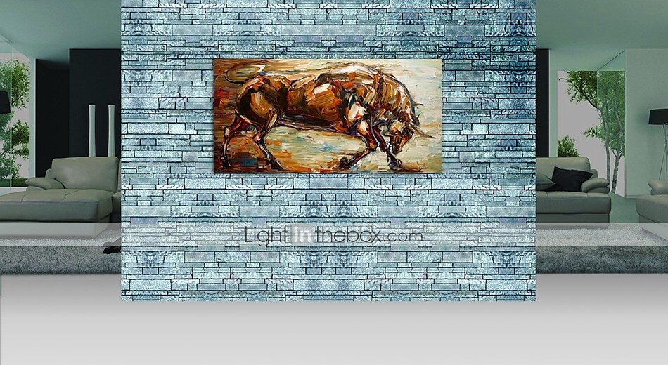 Oil Painting Hand Painted Horizontal Panoramic Animals Modern Rolled Canvas (No Frame) 2025 - $65.99 –P9