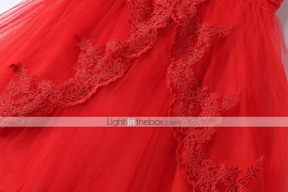 kinderkleidung Mädchen Blumenmädchen Kleid Kleid Ärmellos Hochzeit Party Kuschelig Süß Baumwolle Polyester Asymmetrisch Tüll-Kleid Kleid mit vielen Schichten Blumenmädchenkleid Sommer Weiß Rosa Rote 2026 - $43.99 –P9