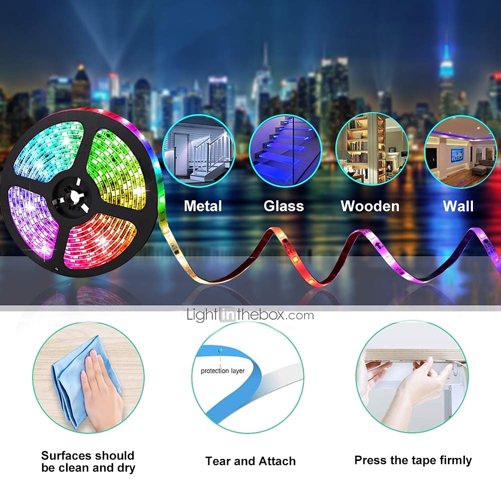 USB LED Strip Light with Remote Control RGB Flexible Strip Light Multicolor for Desk Decor Screen TV Background Lighting 2025 - $12.99 –P12