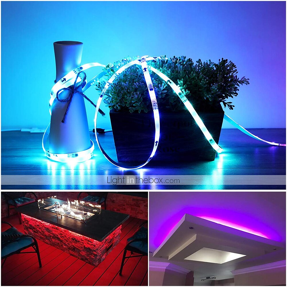 LED Strip Lights 5 Meters Waterproof Flexible LED Light Strips 90x5050 RGB SMD LEDs IR 44 Key Controller with Installation Package and 12V Adapter Kit 2025 - $13.49 –P11