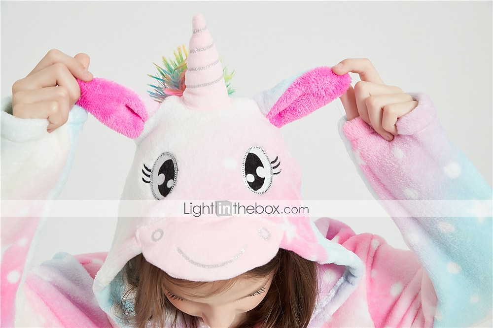 Carnaval Bloque de color Pijamas Kigurumi Bata de baño Unicornio Caballo volador Pijamas de una pieza Pijamas Kigurumi Disfraz divertido por Niños Niños y niñas Navidad Víspera de Todos los Santos 2026 - $26.99 –P20