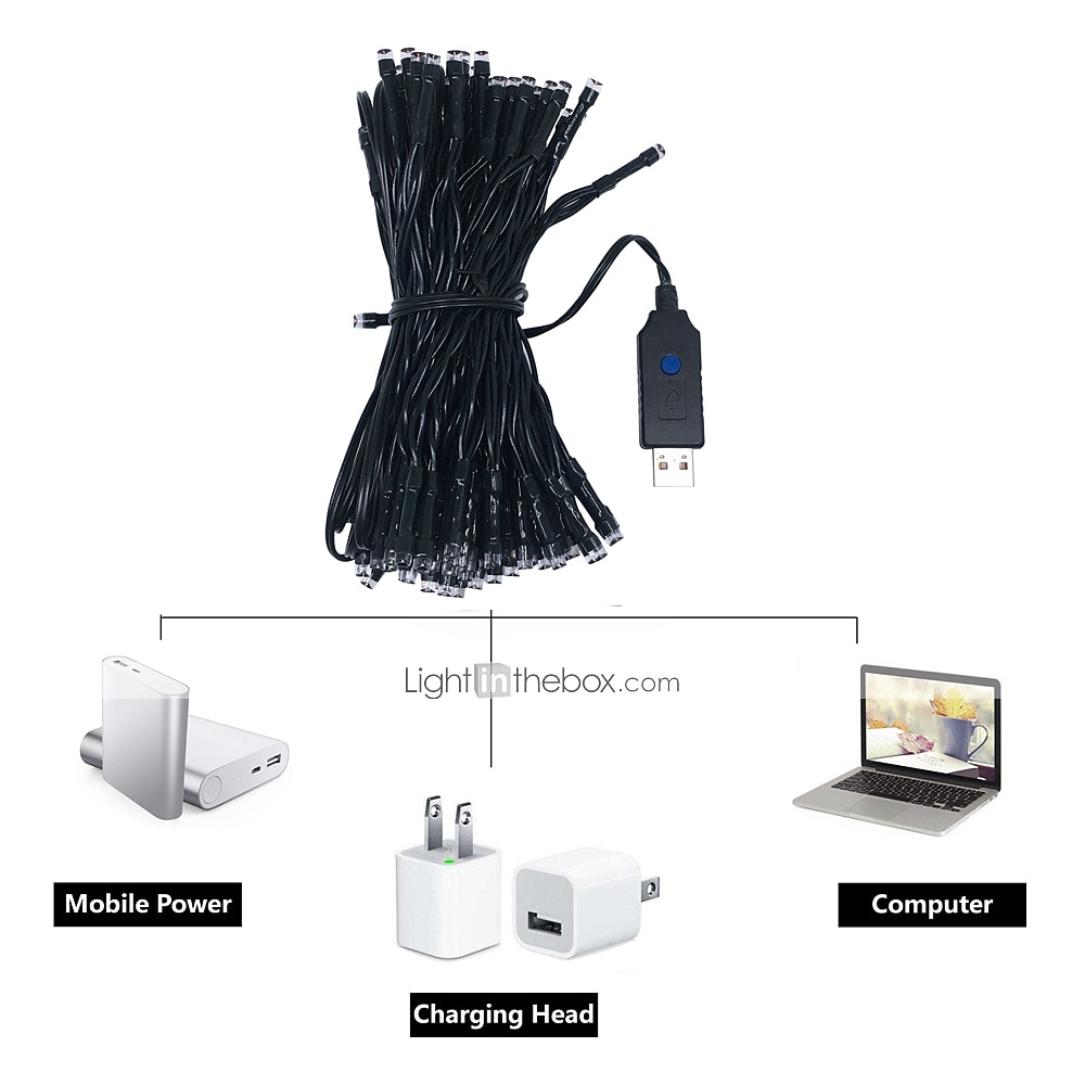 LED String Lights 20m 66ft 200LED String Lights Warm White White Blue Waterproof Creative Cuttable Night Light Garden Yard Decoration Lamp for Christmas Tree Room Home Decoration 2025 - $40.99 –P11