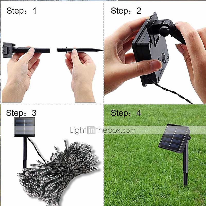 solar led string light outdoor lichtslingers 22m 200led 8 functie kerstverlichting outdoor waterdichte tuin gazon binnenplaats kerstversiering licht 2025 - $19.49 –P7