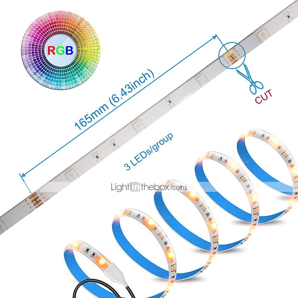 LED Strip Lights 5 Meters Waterproof Flexible LED Light Strips 90x5050 RGB SMD LEDs IR 44 Key Controller with Installation Package and 12V Adapter Kit 2025 - $13.49 –P9