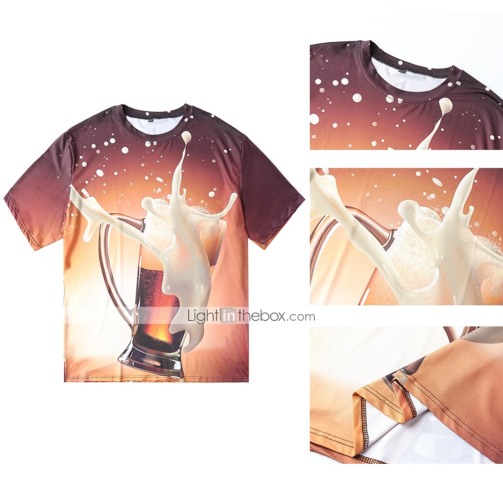 בגדי ריקוד גברים גראפי בירה חולצה חולצה קצרה שרוולים קצרים חולצה קצרה הדפסת תלת מימד צווארון עגול חולצה סגנון רחוב בסיסי יומי מועדונים צהוב אודם סגול קיץ ביגוד מידות גדולות S M L XL 2XL 3XL 2026 - €17.99 –P3