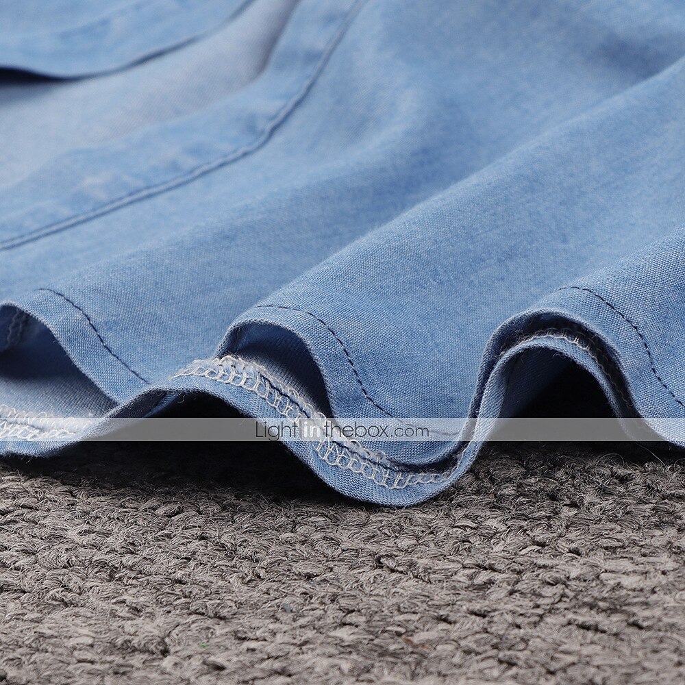 Per donna Abito camicia di jeans Mini abito Denim caldo Informale Vestito invernale Giornaliero Abito autunnale Colletto Tasche Manica lunga Estate Primavera Autunno 2023 Standard Azzurro Colore puro del 2025 a $38.99 –P4