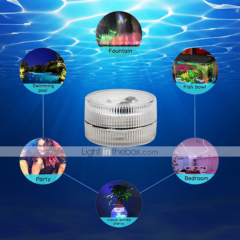 12PCS Underwater Submersible Outdoor LED Pool Light with Remote Control Battery Operated Underwater Night Lamp Fish Tank Pond Swimming Pool Aquarium Vase Christmas Wedding Party Decoration Lamp 2025 - $19.99 –P3