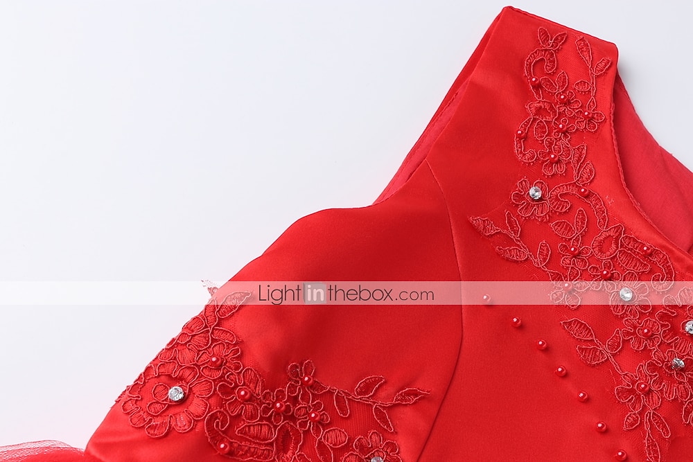 kinderkleidung Mädchen Blumenmädchen Kleid Kleid Ärmellos Hochzeit Party Kuschelig Süß Baumwolle Polyester Asymmetrisch Tüll-Kleid Kleid mit vielen Schichten Blumenmädchenkleid Sommer Weiß Rosa Rote 2026 - $43.99 –P7