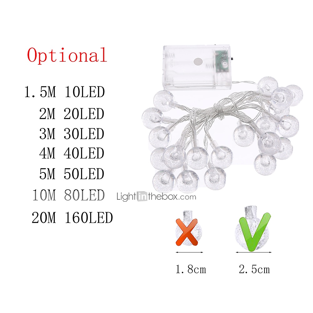 1.5m 2m 3m 4m 5m 10m 20m String Lights  High Power LED  Warm White White Blue Christmas New Year's Creative Party Decorative Garden Yard Decoration Lamp  AA Batteries Powered 1 set 2025 - $9.99 –P1