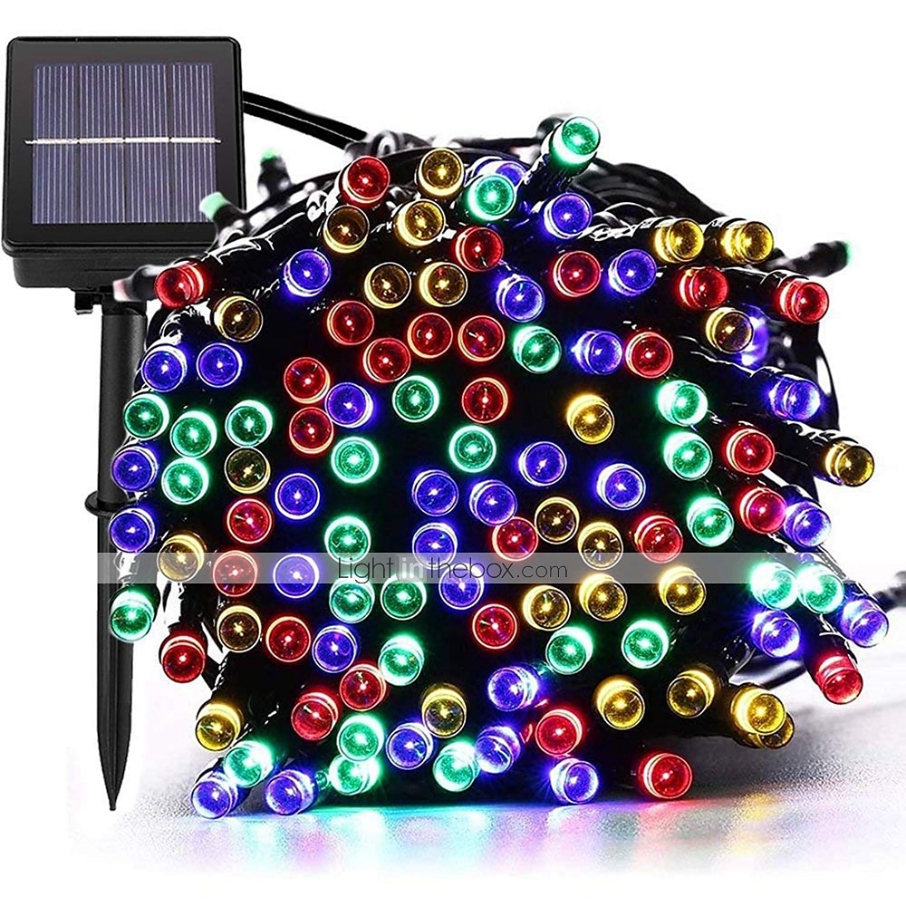 solar led string light outdoor lichtslingers 22m 200led 8 functie kerstverlichting outdoor waterdichte tuin gazon binnenplaats kerstversiering licht 2025 - $19.49 –P2