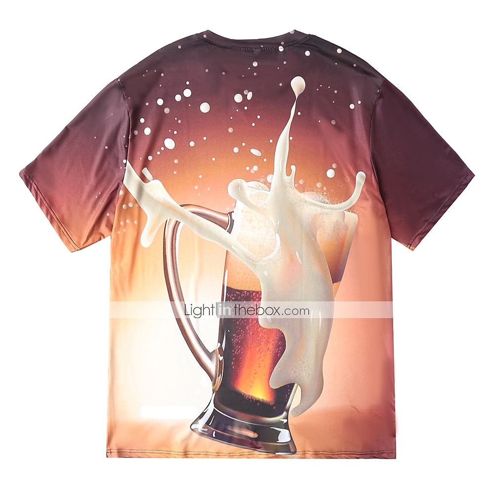 בגדי ריקוד גברים גראפי בירה חולצה חולצה קצרה שרוולים קצרים חולצה קצרה הדפסת תלת מימד צווארון עגול חולצה סגנון רחוב בסיסי יומי מועדונים צהוב אודם סגול קיץ ביגוד מידות גדולות S M L XL 2XL 3XL 2026 - €17.99 –P2