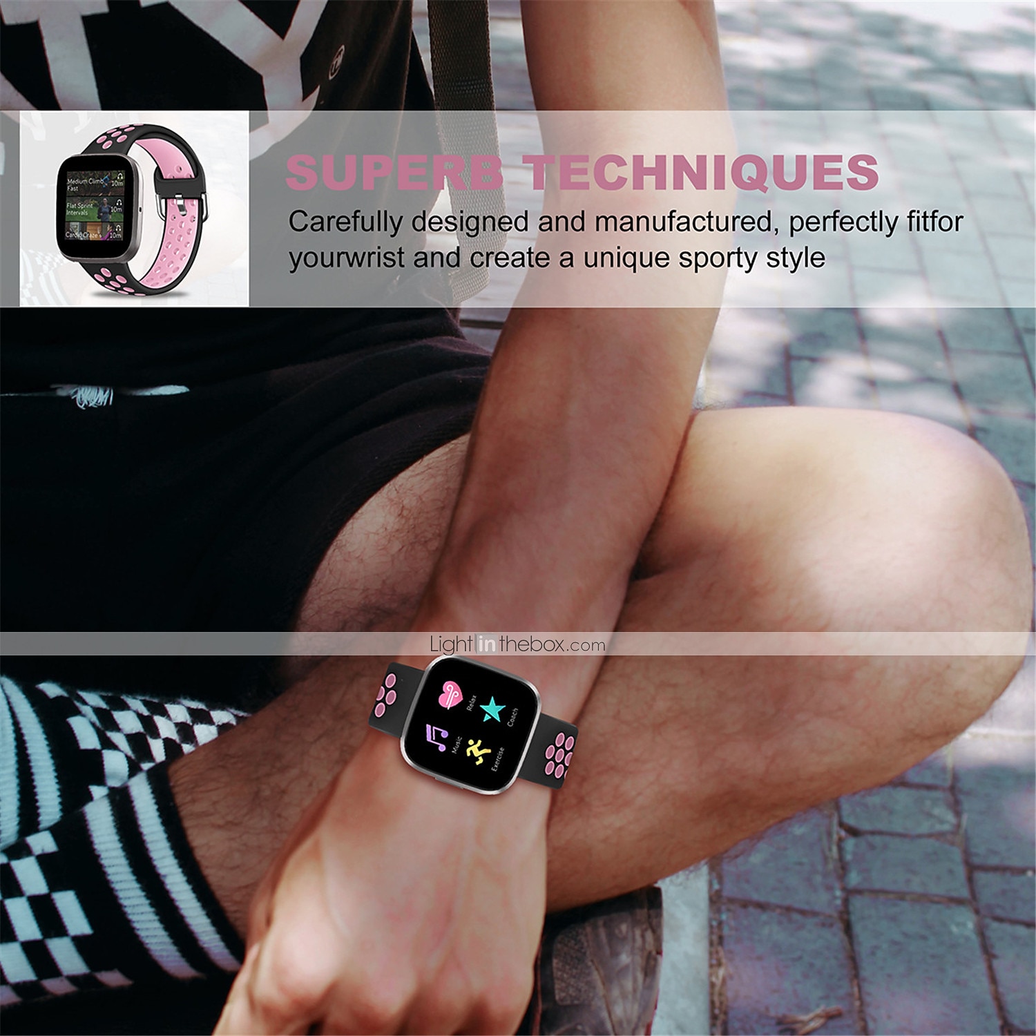 2025年 時計バンド のために Fitbit Versa 2 / Versa Lite / Versa SE / Versa シリコーン 置換 ストラップ ソフト 高通気性 スポーツバンド リストバンド  コレクション – $9.99 –P19
