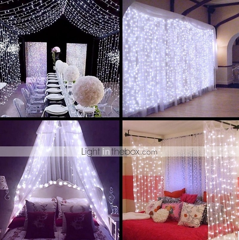 3x3m 10X10ft LED Window Curtain Twinkle String Lights Garland Light Gift Garden Home Party Wedding Valentine's Day Decoration with Plug 2025 - $36.99 –P6